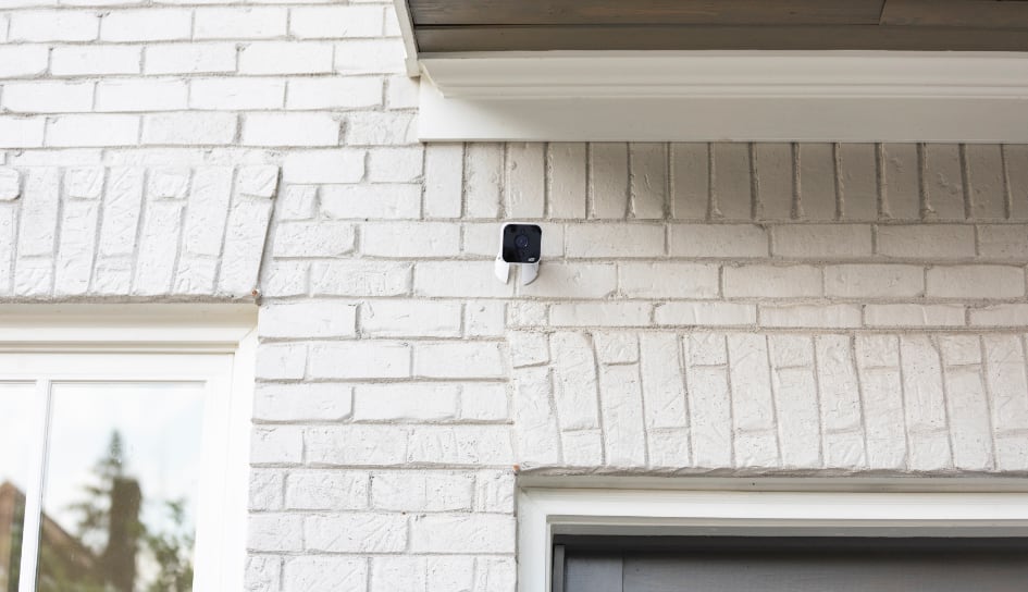 ADT outdoor camera on a Rochester home
